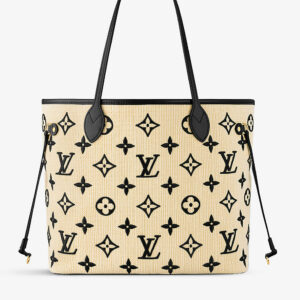 LV Neverfull leather and cotton-blend tote bag