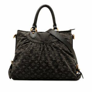 Black LV Monogram Denim Neo Cabby GM Satchel