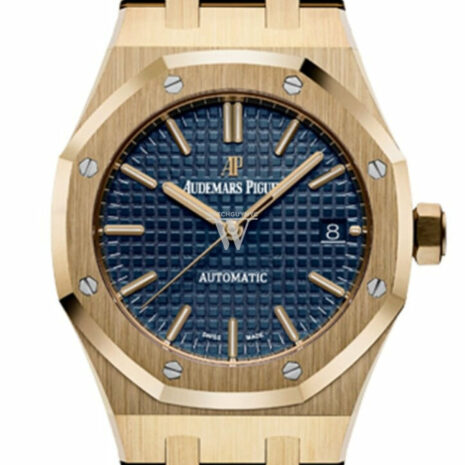 Audemars Piguet Royal Oak 37Mm Blue Dial Automatic 18K Yellow Gold Watch 15450Ba.oo.1256Ba.02