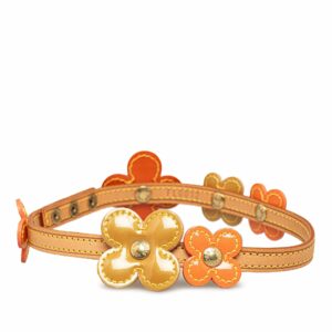 Brown LV Vernis Fleurs Double Wrap Bracelet Choker
