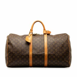 Brown LV Monogram Keepall 55 Travel Bag