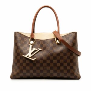 Brown LV Damier Ebene Riverside Satchel