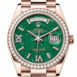  Day-Date 36 Green Aventurine Dial Diamond Bezel 18K Everose Gold President Watch 128345RBR
