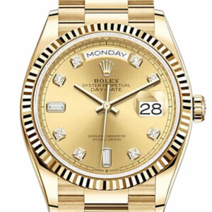 Day-Date 36 Champagne Diamond Dial 18K Yellow Gold Watch 128238