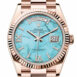  Day-Date 36 Turquoise Diamond Dial Fluted Bezel 18K Everose gold President Watch 128235