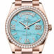  Day-Date 36 Turquoise Dial Diamond Bezel 18K Everose Gold President Watch 128345RBR
