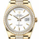  Day-Date 36 White Dial Gold Diamond Bezel Watch 128348RBR-0048 128348RBR