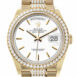  Day-Date 36 White Dial Gold Diamond Bezel Watch 128348RBR-0048 128348RBR