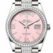  Day-Date 36 Pink Opal Diamond Dial Diamond Bezel White Gold Diamond President Watch 128349RBR