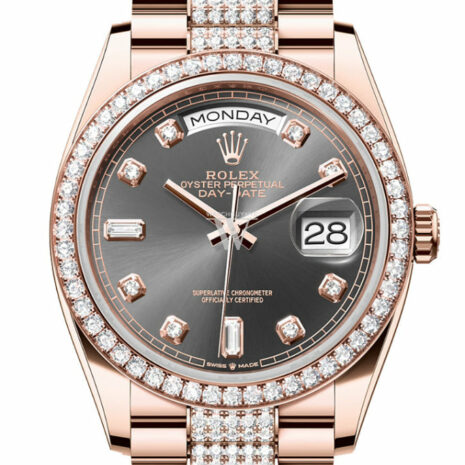  Day-Date 36 Slate Dial Diamond Bezel 18K Everose Gold Diamond President Watch 128345RBR