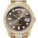  Day-Date 36 Dark Grey Diamond Dial Gold Diamond Bezel Watch 128348RBR-0007 128348RBR