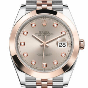 Datejust 41 Sundust Dial Steel and 18K Rose Gold Men's Watch 126301