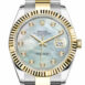  Datejust 41 Mother of Pearl Diamond Dial Fluted Bezel 18k Yellow Gold Mens Watch 126333