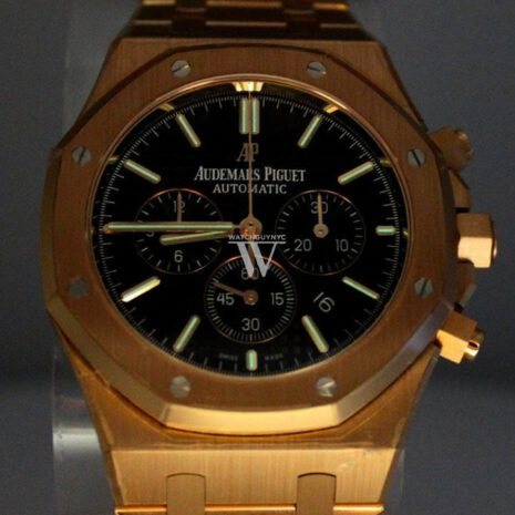 Audemars Piguet Royal Oak Chronograph Black Dial Watches 18Kt Pink Gold 26320Or.oo.1220Or.01 Watch