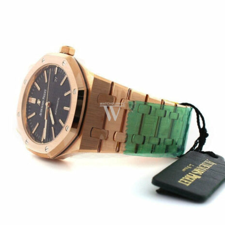 Audemars Piguet Royal Oak Black Dial 41Mm Pink Gold Watch 15400Or.oo.1220Or.01
