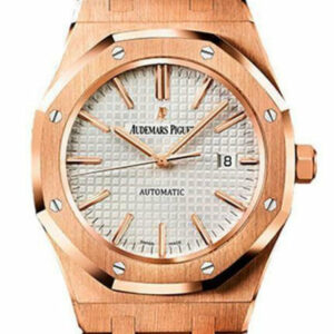 Audemars Piguet Royal Oak Self Winding 41Mm Pink Gold Watch 15400Or.oo.1220Or.02 Silver / None