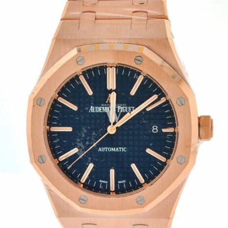 Audemars Piguet Royal Oak Selfwinding Automatic Blue Dial 18Kt Pink Gold Mens Watch
