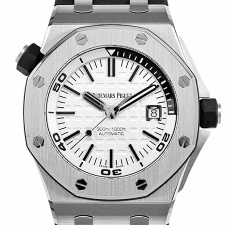 Audemars Piguet Royal Oak Offshore Silver Dial Steel Black Rubber Mens Watch 15710St.oo.a002Ca.02