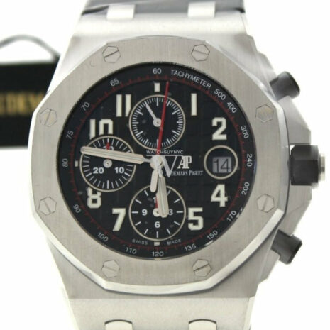 Audemars Piguet Royal Oak Offshore Vampire Black Dial Alligator Leather Mens Watch