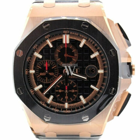 Audemars Piguet Royal Oak Offshore Black Mega Tapisserie Chronograph Dial Mens Watch