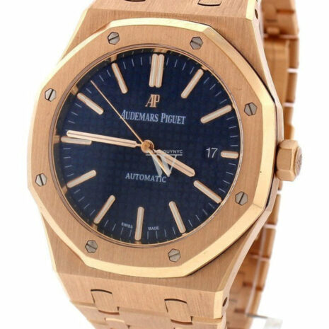 Audemars Piguet Royal Oak Selfwinding Automatic Blue Dial 18Kt Pink Gold Mens Watch