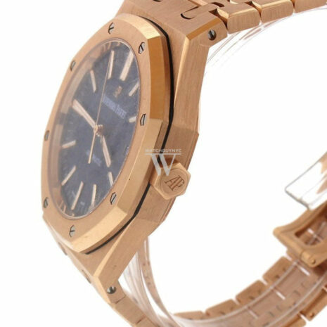 Audemars Piguet Royal Oak Selfwinding Automatic Blue Dial 18Kt Pink Gold Mens Watch