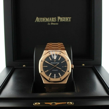 Audemars Piguet Royal Oak Selfwinding Automatic Blue Dial 18Kt Pink Gold Mens Watch