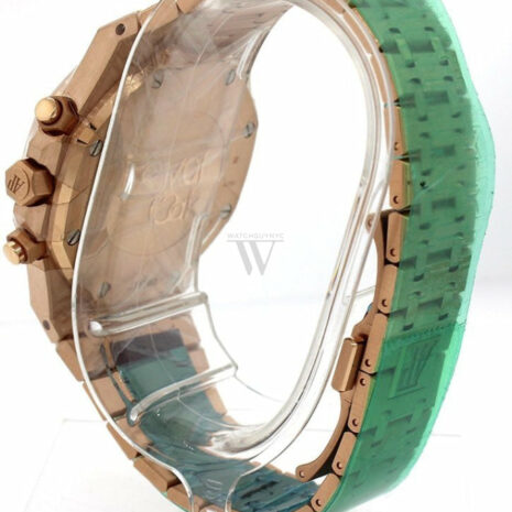 Audemars Piguet Royal Oak Blue Grande Tapisserie Dial Mens 18K Rose Gold Watch 26331Or.oo.1220Or.01