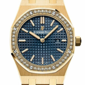 Audemars Piguet Royal Oak Blue Dial Ladies 18 Carat Yellow Gold Watch 67651Ba.zz.1261Ba.02