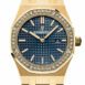 Audemars Piguet Royal Oak Blue Dial Ladies 18 Carat Yellow Gold Watch 67651Ba.zz.1261Ba.02