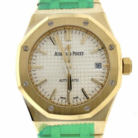 Audemars Piguet Royal Oak Silver Dial Automatic 18 Carat Yellow Gold Ladies Watch