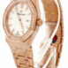Audemars Piguet Royal Oak 33Mm Silver-Toned Dial Diamond 18K Pink Gold Ladies Watch