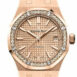 Audemars Piguet Royal Oak 37Mm Pink Gold-Toned Automatic 18K Gold Ladies Diamond Watch