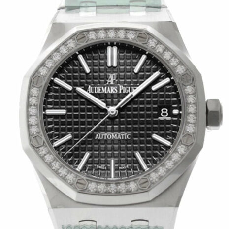 Audemars Piguet Royal Oak 37Mm Black Dial Diamond Stainless Steel Watch 15451St.zz.1256St.01