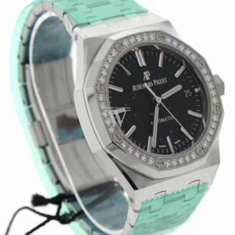 Audemars Piguet Royal Oak 37Mm Black Dial Diamond Stainless Steel Watch 15451St.zz.1256St.01