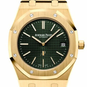 Audemars Piguet Royal Oak 39Mm Green Dial Extra-Thin Automatic Mens 18K Yellow Gold Watch