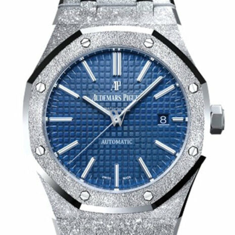 Audemars Piguet Royal Oak 41Mm Blue Dial Hammered 18K White Gold Mens Watch 15410Bc.gg.1224Bc.01