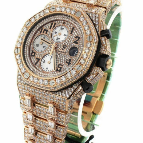 Audemars Piguet Custom Diamonds Royal Oak Offshore Chronograph Mens Watch 26470Or.oo.1000Or.01