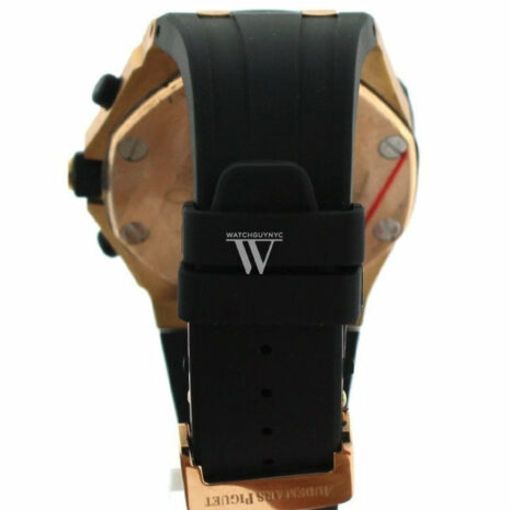 Audemars Piguet Royal Oak Offshore Black Dial 18Kt Rose Gold Rubber Chronograph Mens Watch