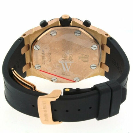 Audemars Piguet Royal Oak Offshore Black Dial 18Kt Rose Gold Rubber Chronograph Mens Watch