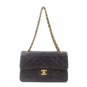 CHANEL Matelasse Lamb Skin 23 Double Flap Shoulder Bag A01113