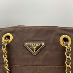 Prada Nylon Shoulder Bag with Chain Handle