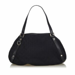 New Gucci Black Canvas Fabric GG Pelham Tote Bag ITALY