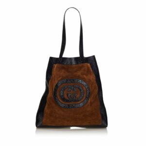New Gucci Brown Suede Leather Ophidia Large Tote Bag Italy