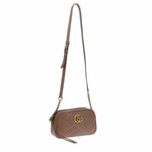 Gucci Dusty Pink Leather Small Marmont Camera Bag