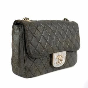 Chanel Metallic Black and Gold Crystal Flap Bag