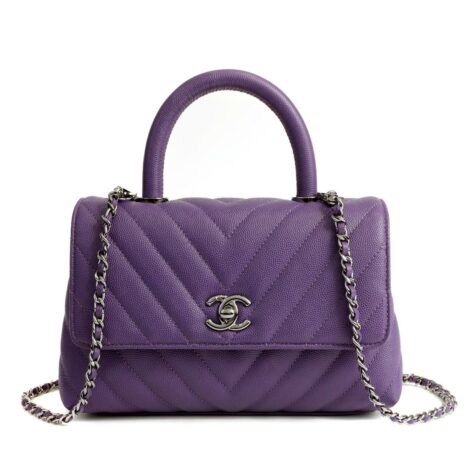 13067ChanelChevronCaviarRoyalPurpleMiniCocohandleFlagBagwSH_9_250_10