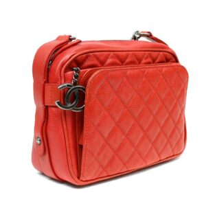 Chanel Bright Red Caviar Crossbody w/ Gunmetal Hardware