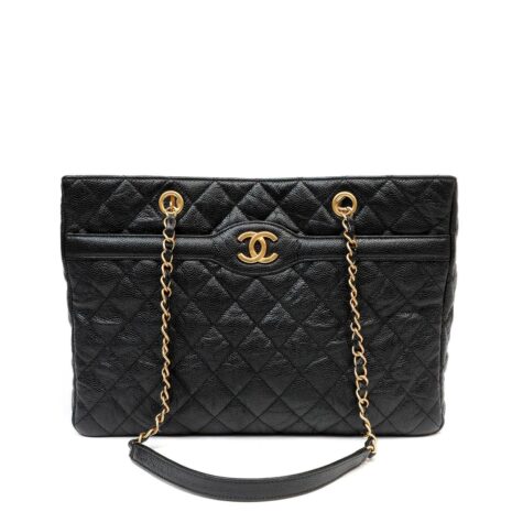 13239ChanelBlackCaviarQuiltedTotewGoldCCH_5_995_2