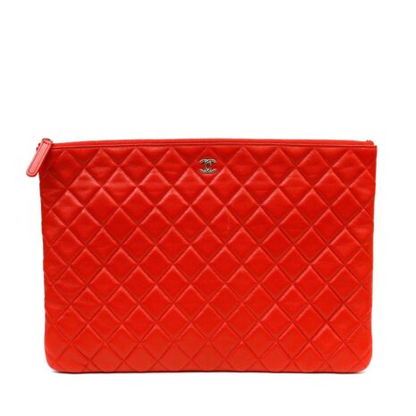 13350ChanelRedQuiltedLambskinClassicLargeO-CasewSH_2_250_3